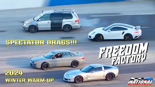 2024 FREEDOM FACTORY SPECTATOR DRAGS WINTER WARMUP!!!