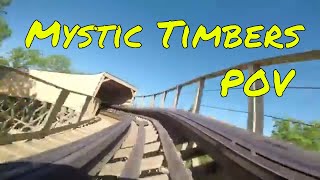 Mystic Timbers POV 2017 roller coaster front seat Kings Island