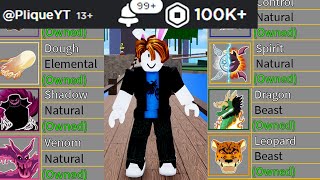 TODAS FRUTAS MYTHICAL - DO 1 AO 2.450 GASTANDO 100.000 ROBUX NO BLOX FRUITS (ROBLOX)