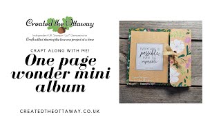One page wonder mini Album @createdtheottaway