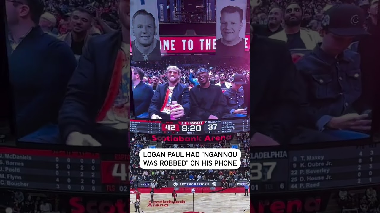 EXCLUSIVE: KSI and Logan Paul at the Toronto Raptors vs Philadelphia 76ers game in Canada 