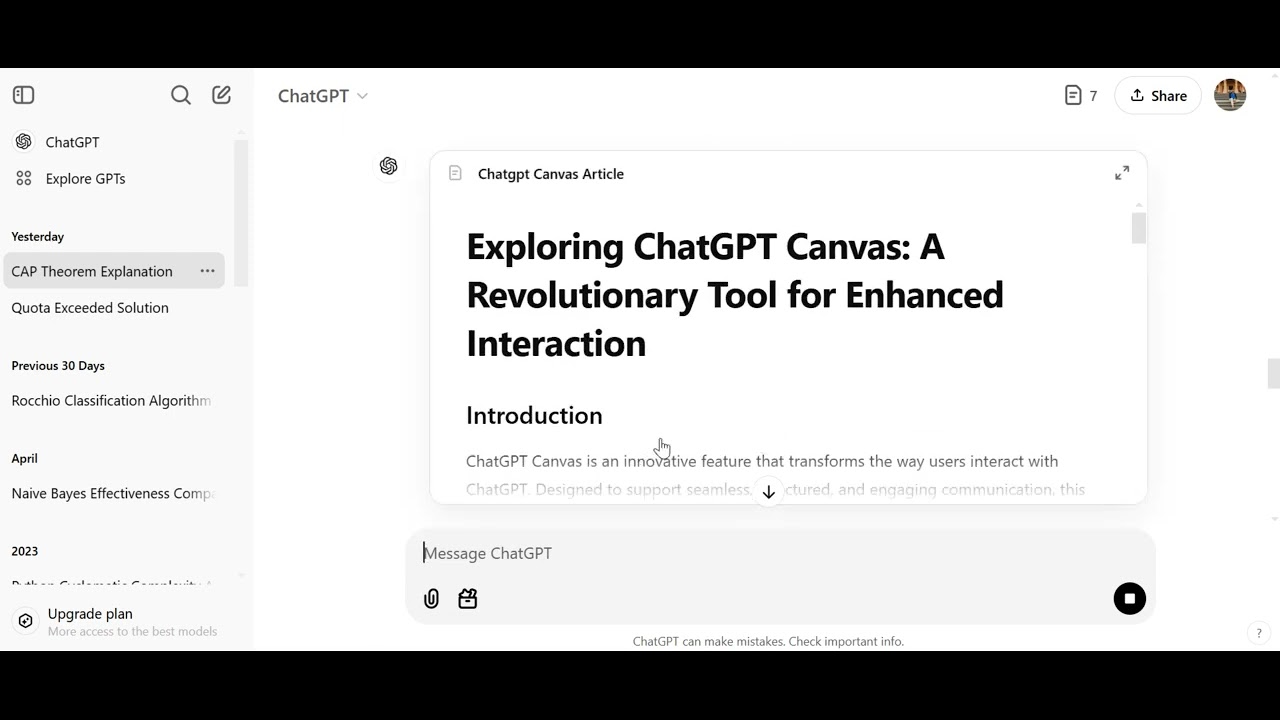 Java script code generation demo on ChatGPT Canvas - YouTube