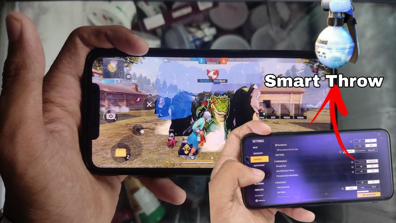 My New Glow wall from Smart throw 🥶 New Glow wall style in Free Fire