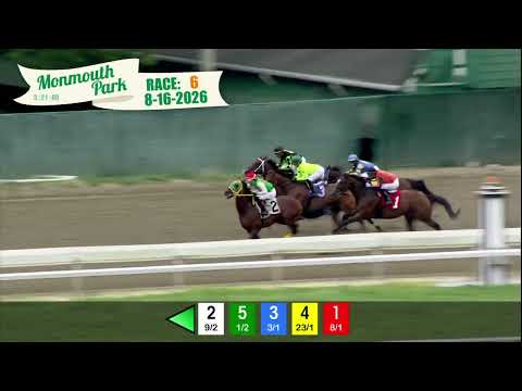 video thumbnail for MONMOUTH PARK 08-16-2026 RACE 6