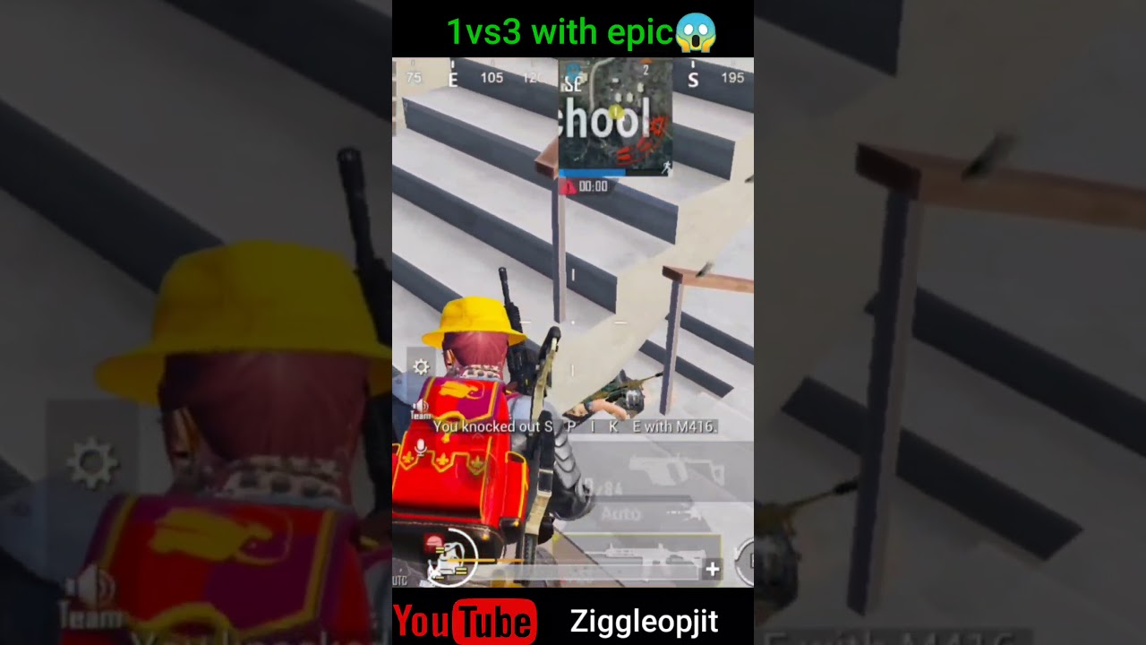 1vs3 😱epic clutch bgmi mobile m416 vs m249😱🔥 ! ziggleopjit ! 