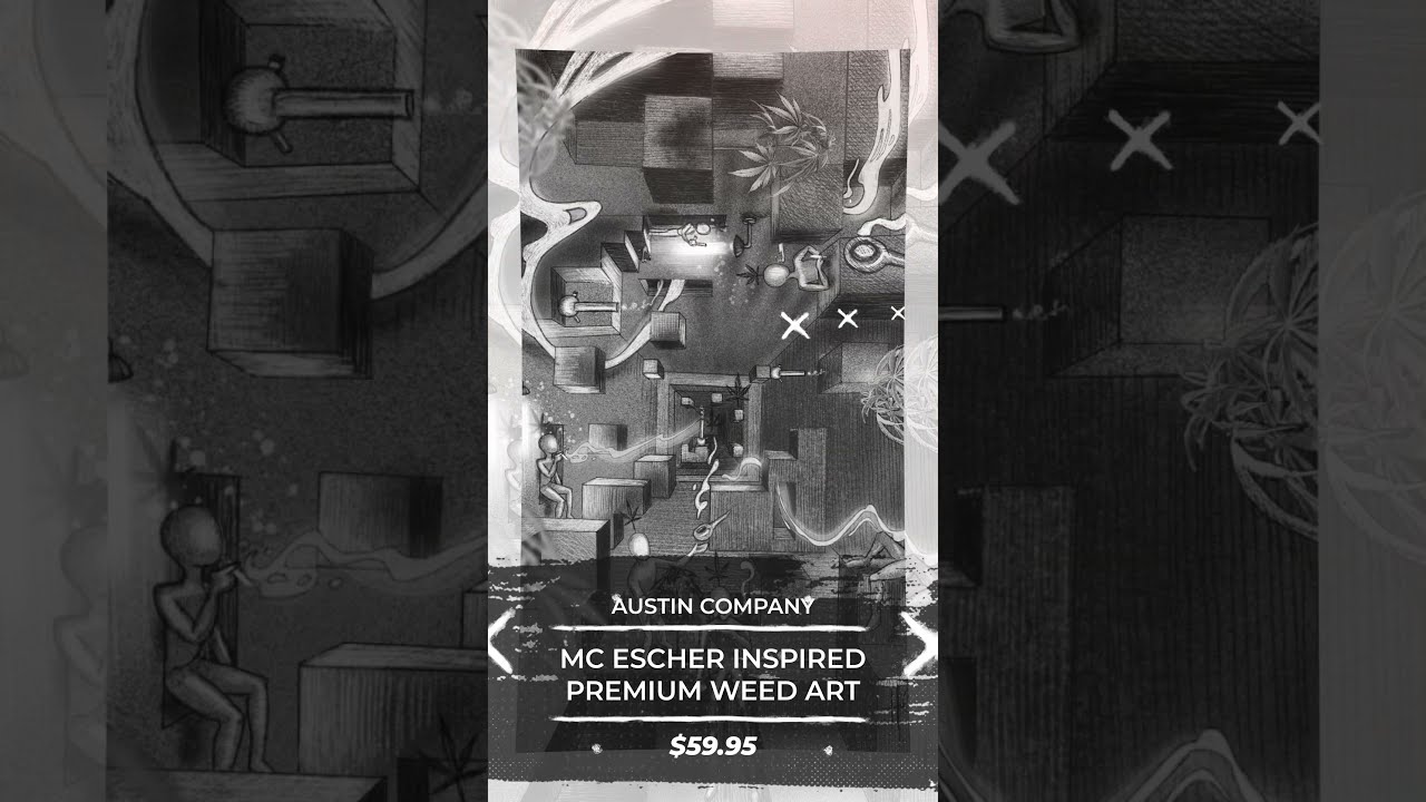 MC Escher Inspired Premium Weed Art