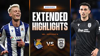 Real Sociedad vs. PAOK: Extended Highlights | UEL League Phase MD 8 | CBS Sports Golazo