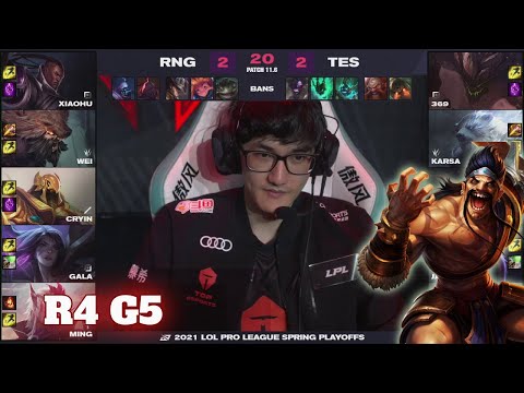 RNG vs TES - Game 5 | Round 4 LPL Spring 2021 playoffs | Royal Never Give Up vs Top Esports G5