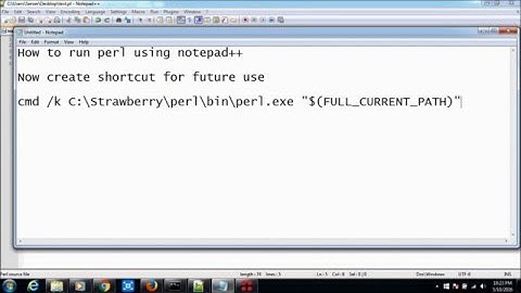 Running perl script using notepad++