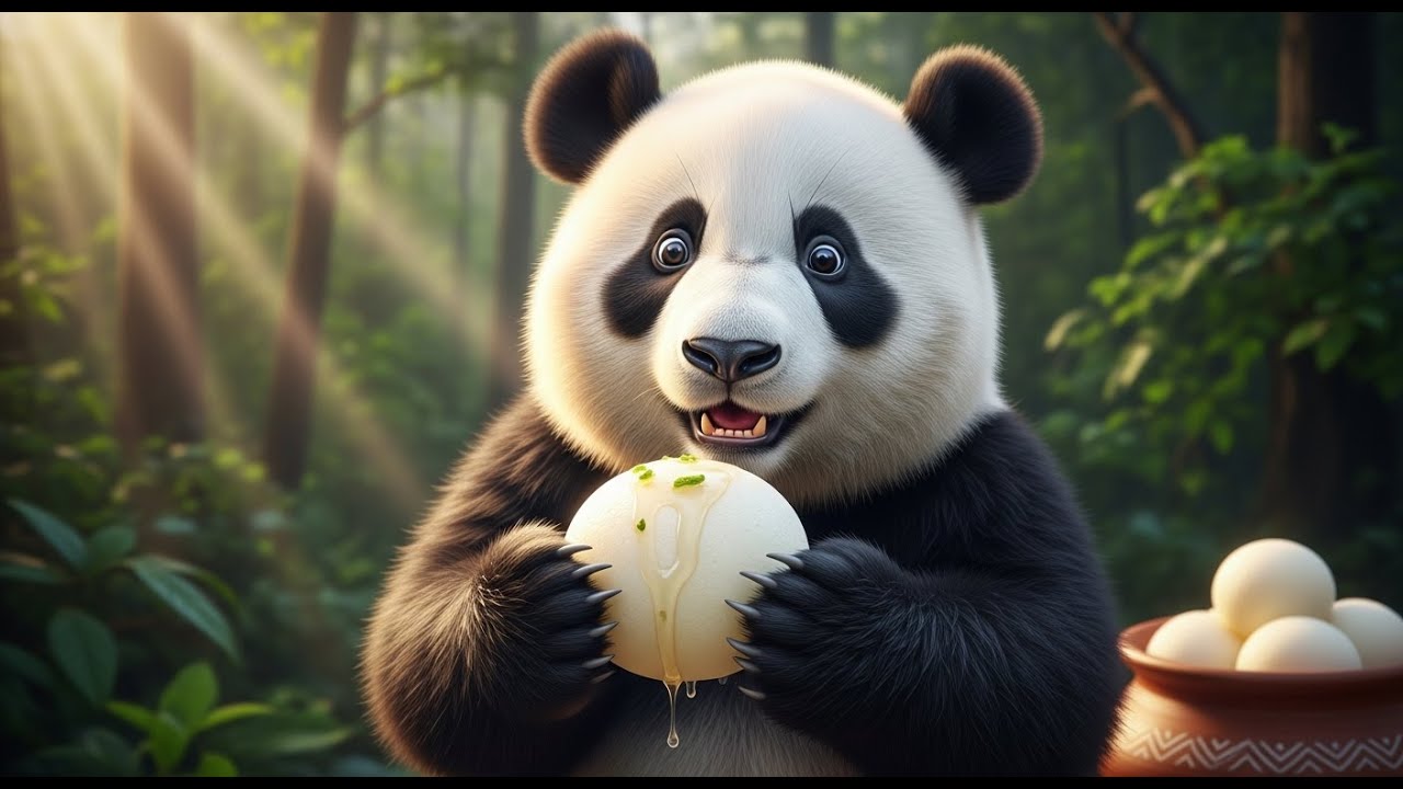 🐼 जंगल में पांडा रसगुल्ला | ASMR Realistic 8K Desi Jungle Cooking 