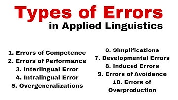 Types of Errors in Applied Linguistics Explanation in Urdu/Hindi| Types of Error Analysis.