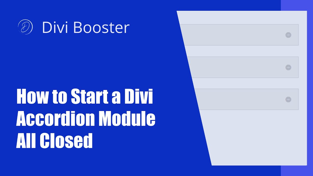 How to start a Divi accordion module all closed - Divi 4 - YouTube