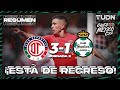 Resumen y goles | Toluca 3-1 Santos | Grita México C22 - J2 | TUDN