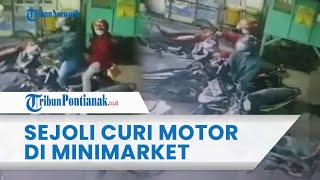 🔴 Terekam CCTV Aksi Diduga Sejoli Curi Motor di Minimarket Pasuruan