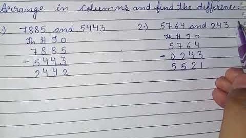 Arrange in columns and find the difference for 3 rd class