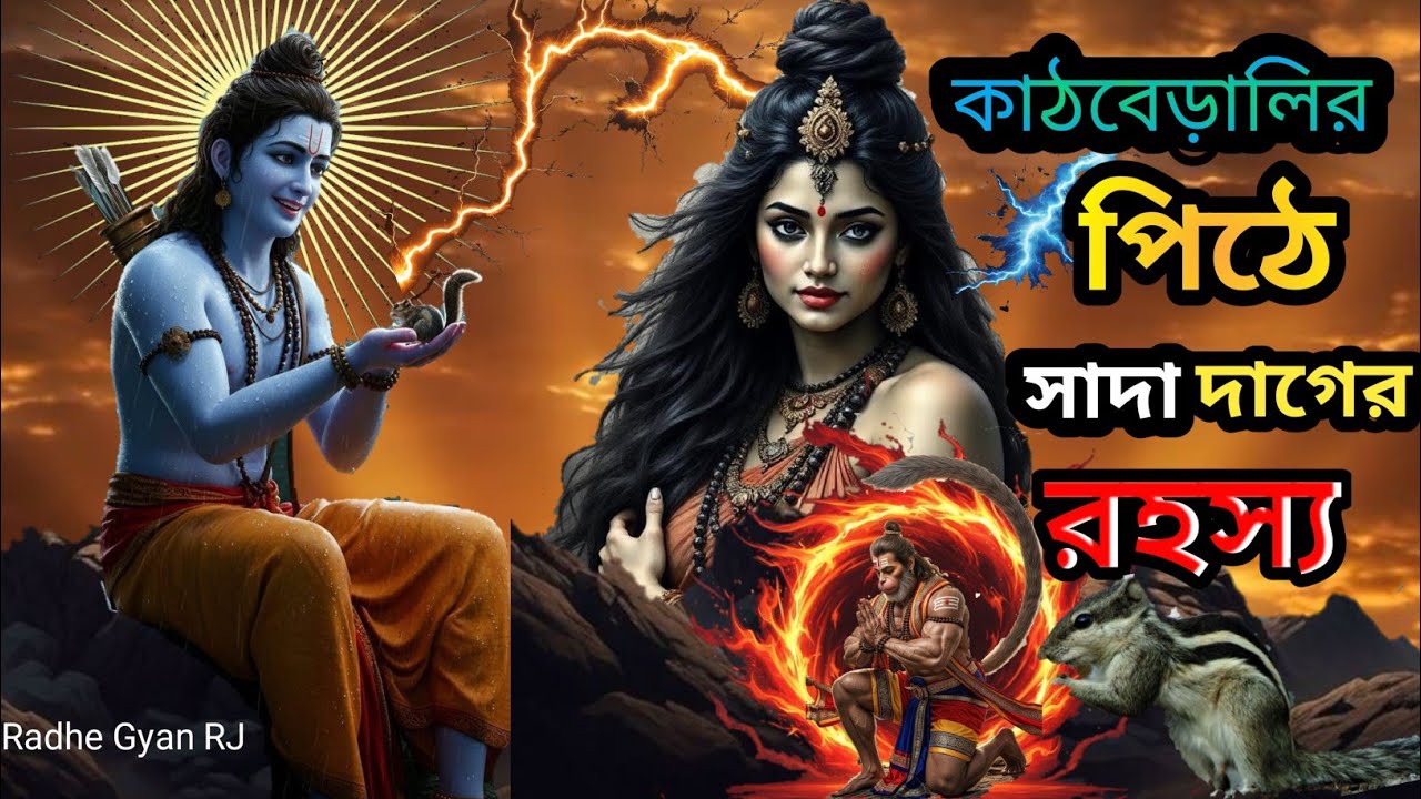 কাঠবিড়ালির পিঠে তিনটি সাদা দাগের রহস্য 🐿️ | Ramayan Story | Squirrel White Stripes Mystery