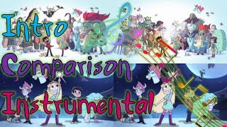 SvtFoE ALL Intros Comparison INSTRUMENTAL (S1, S2, Battle for Mewni, S3, S4)