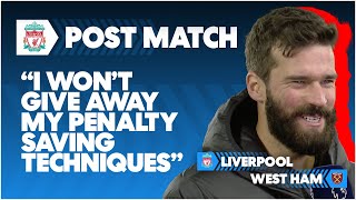 Alisson On His Penalty Save & Liverpool's Title Charge| Liverpool 1-0 West Ham | Post-Match Reaction
