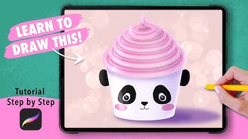 Procreate Drawing for Beginners! Kawaii Ice Cream Digital Art Tutorial (step by step)