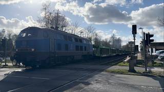 Sel Lok 218 002 Mit Leerzug Autotransporter Fährt Durch Otterndorf