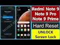 Redmi Note 9 Hard Reset | Redmi Note9 Pro Pin Pattren Unlock | Redmi Note 9 Factory Reset Without Pc