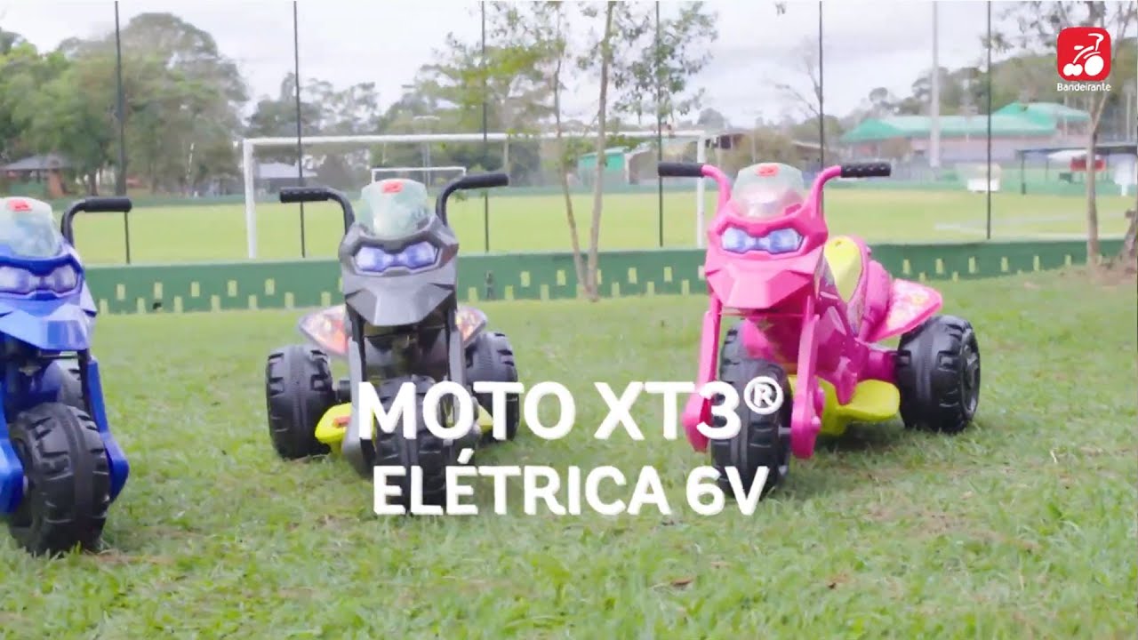 Triciclo Rosa Moto Elétrica Infantil Brinquedo Menina Xt3 6v