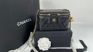 CHANEL 22P 22S Handle Sheepskin Black Women's Bag Shoulder Bag Golden ball  Unboxing