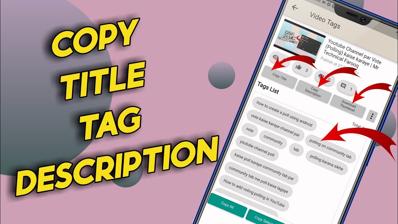 How To Copy Title Tag And Description On Youtube || Title Tag Aur ...