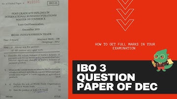 IBO-03 Question Paper of Dec (2019)|| IGNOU M.COM 1ST YR