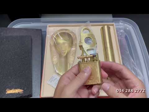 Video Bộ phụ kiện cigar 4 món golden fire, khò cigar, cắt... - youtube