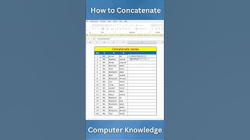 Seek Knowledge | Concatenate in Excel |  #exceltips #exceltech #viral