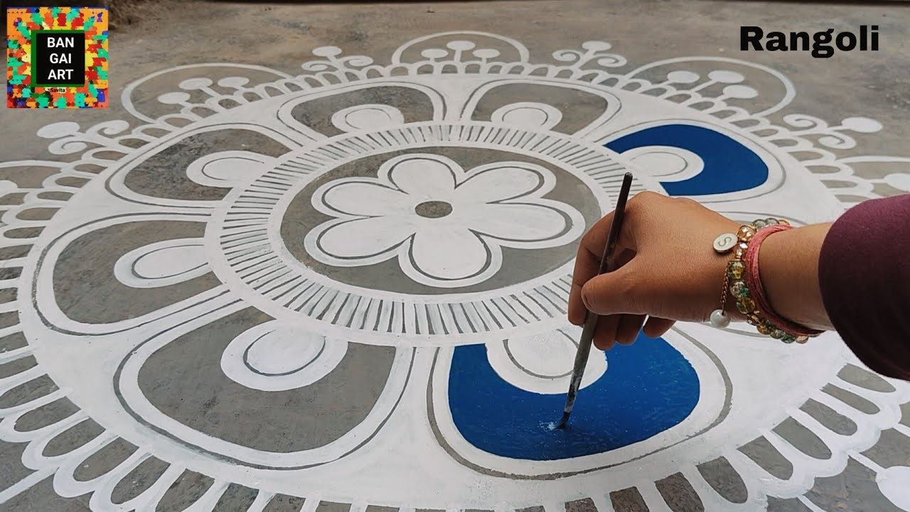 Nevla Rangoli Navratri Rangoli Design ️😍 /Alpona Rangoli/ beautiful rangoli design ...