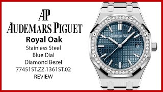 ▶ Audemars Piguet Royal Oak Stainless Steel Blue Dial Diamond Bezel 77451ST.ZZ.1361ST.02 - REVIEW