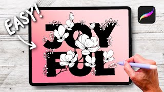 How to create a STUNNING Floral Lettering piece in Procreate! **EASY TUTORIAL**