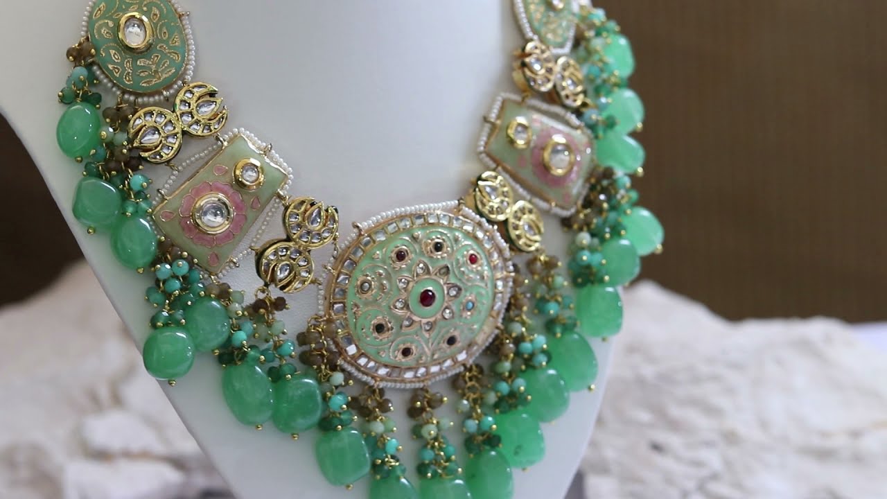 Unique and Custom Curated Hand Made Necklace & Earrings Set RT-165