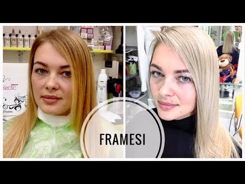 Hair coloring in COLD BLOND. / Framesi / Lightening hair with darkening of the root
