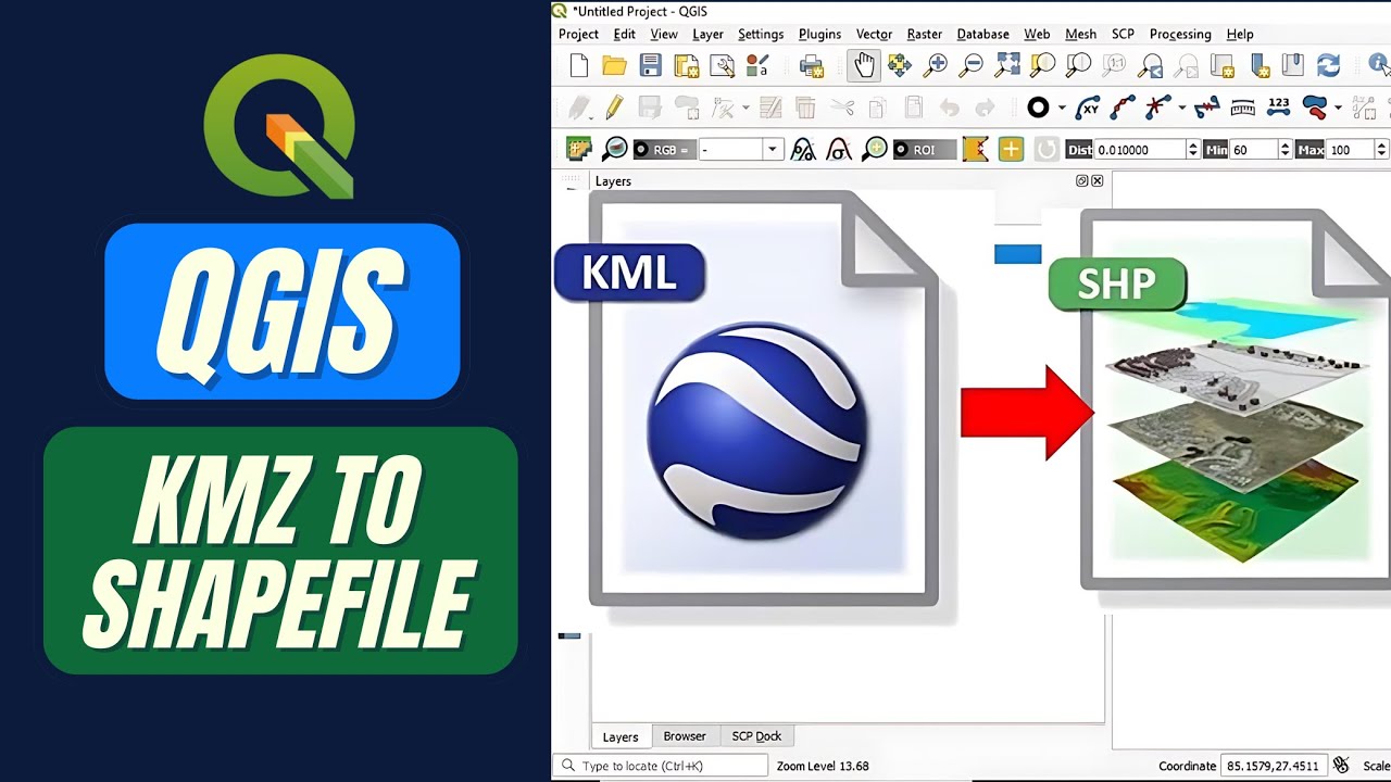 QGIS Tutorial in Hindi | How to Convert KMZ file to ShapeFile in QGIS ...