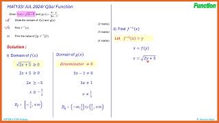 Q3a. function (MAT133 JUL 2024 Q3a 9 marks)