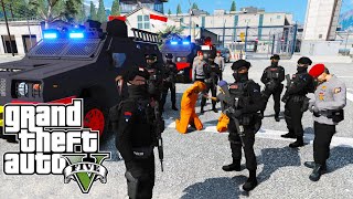Prisoner Escort Intercepted by Armed Gangsters || GTA 5 Indonesian Police Mod screenshot 5
