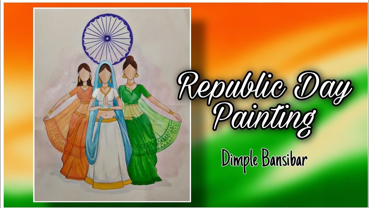 73th Republic day painting Easy painting 26 January Painting