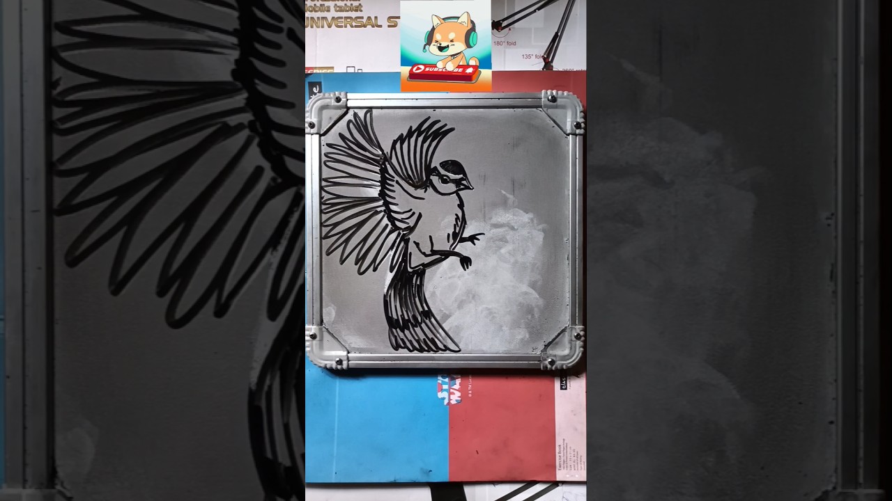 Простой рисунок летящей птицы для начинающих || 