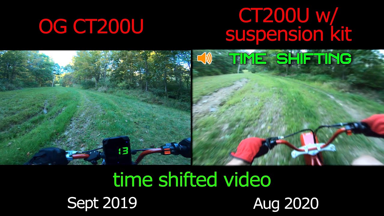 Comparison Stock CT200U Mini Bike vs. w/ Coleman Suspension Kit [4K