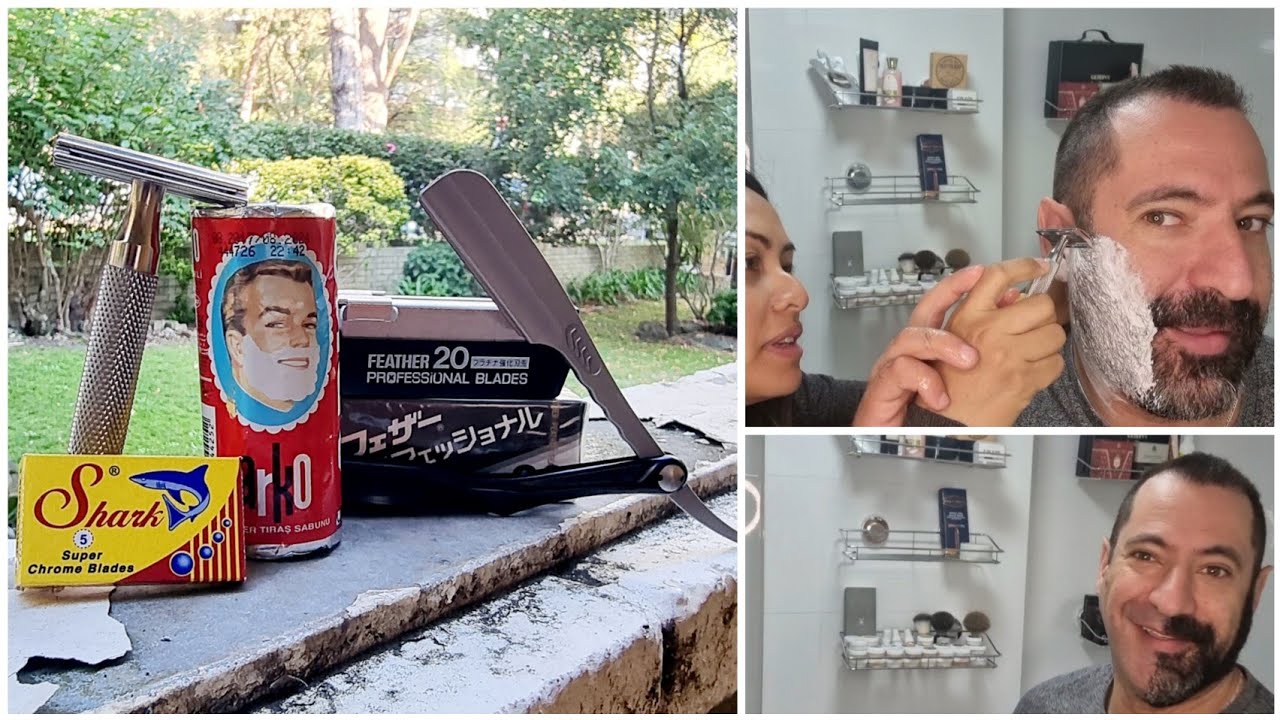 Showdown - Beard Shave - Feather SS vs. DE Gamechanger Razor - YouTube