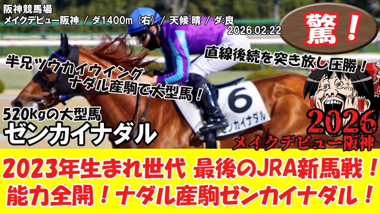 競馬】 驚き！世代最後の新馬戦 メイクデビュー阪神 (2026.2.22・阪神