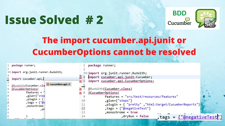 Solution # 4 | Cucumber BDD Issue Solved - 2 | import CucumberOptions Cannot be resolved