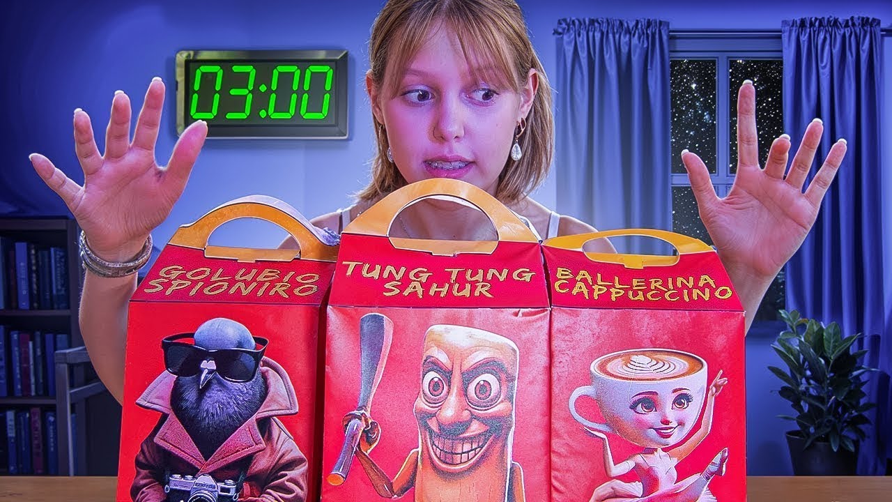 AMELKA HA APERTO QUESTI HAPPY MEALS ALLE 3 DI NOTTE! 😱 LA BALLERINA CAPPUCCINA È A CASA NOSTRA!