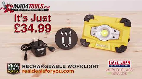 Faithfull LED Rechargeable Magnetic Flood Work Light 240v