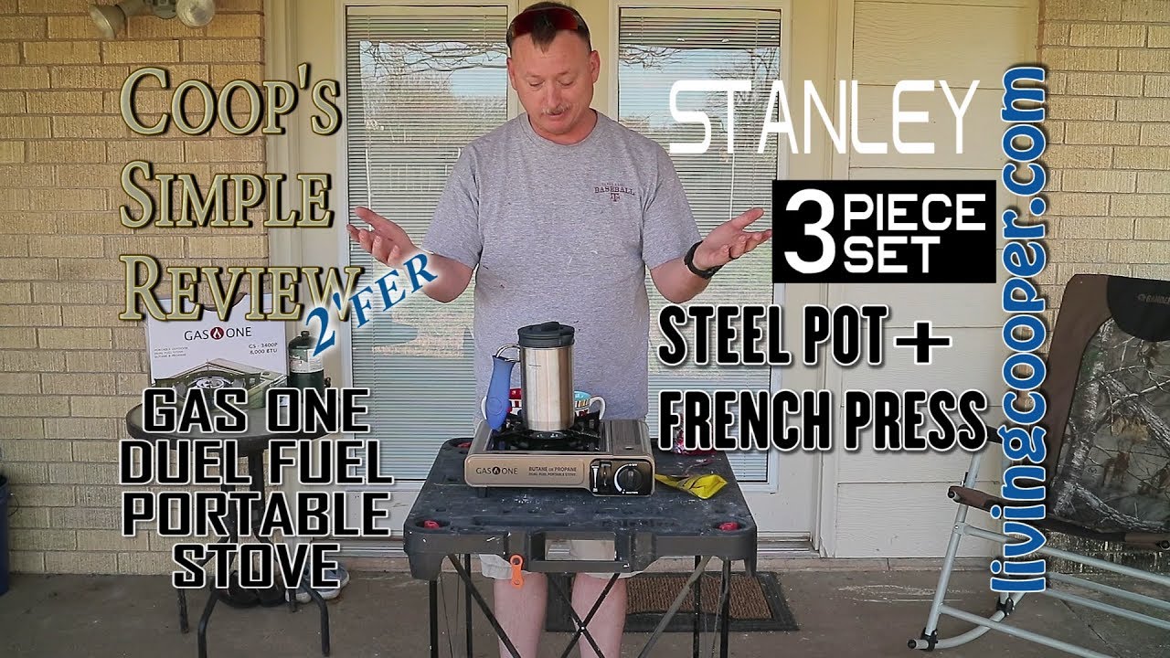 Coop's Simple Review GAS ONE STOVE & STANLEY COFFEE PRESS YouTube