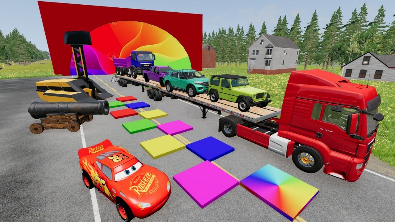 BeamNG.Drive: Extreme Truck Transport Through Deadly Potholes! 3