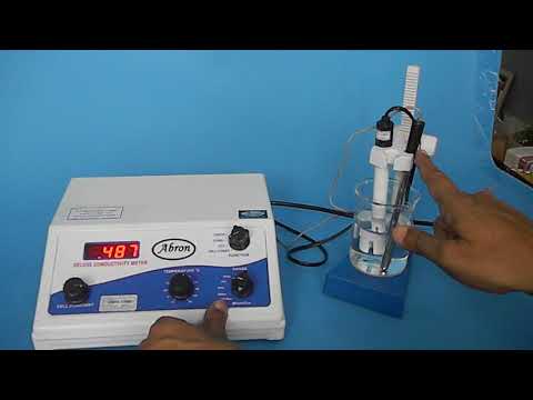 video chemistry digital conductivity meter with cell atc auto temperature probe working by abron